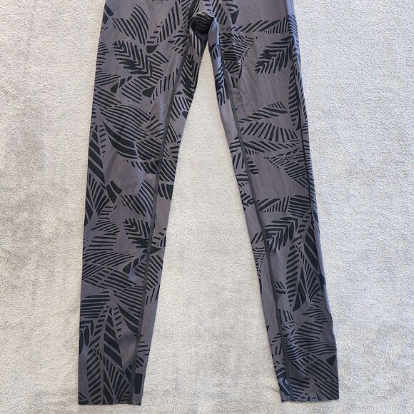 Aerie Womens Dark Gray High Waisted 7/8 Palm Leaves Leggings Size Small Tropical - Picture 3 of 14